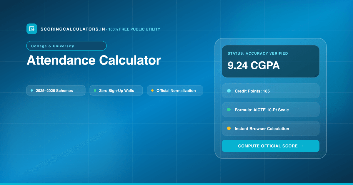 Attendance Calculator — Official Scoring Calculator 2025–2026