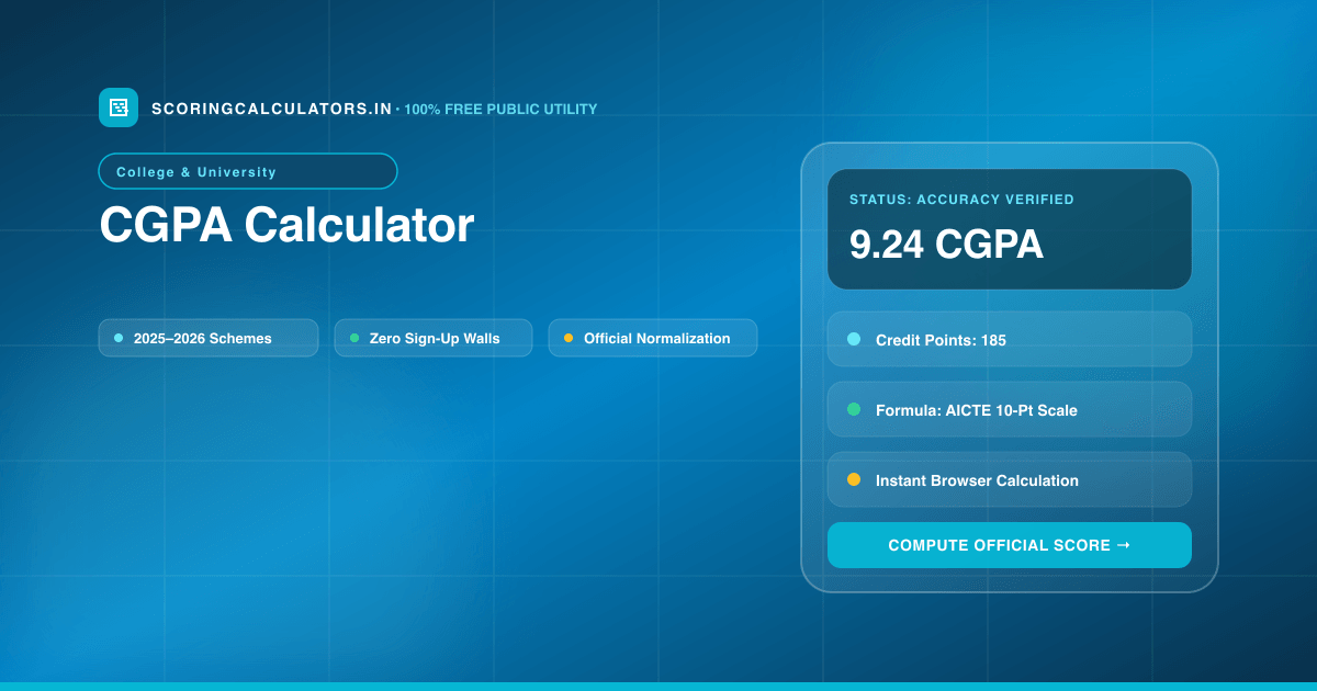 CGPA Calculator — Official Scoring Calculator 2025–2026
