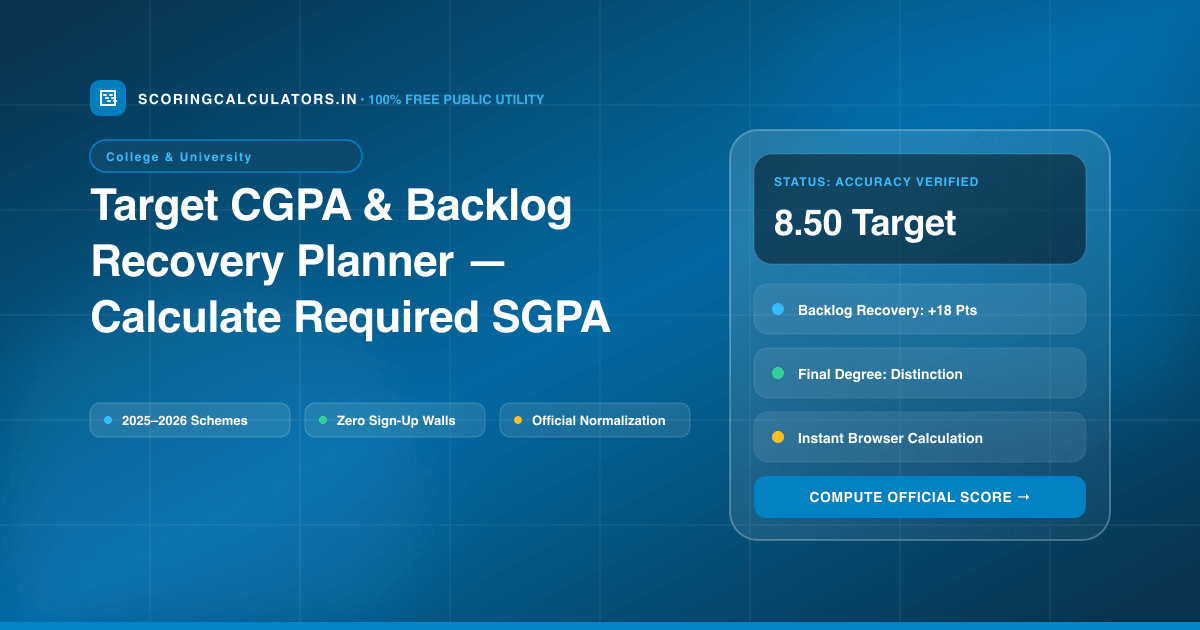 Target CGPA & Backlog Recovery Planner — Calculate Required SGPA — Official Scoring Calculator 2025–2026