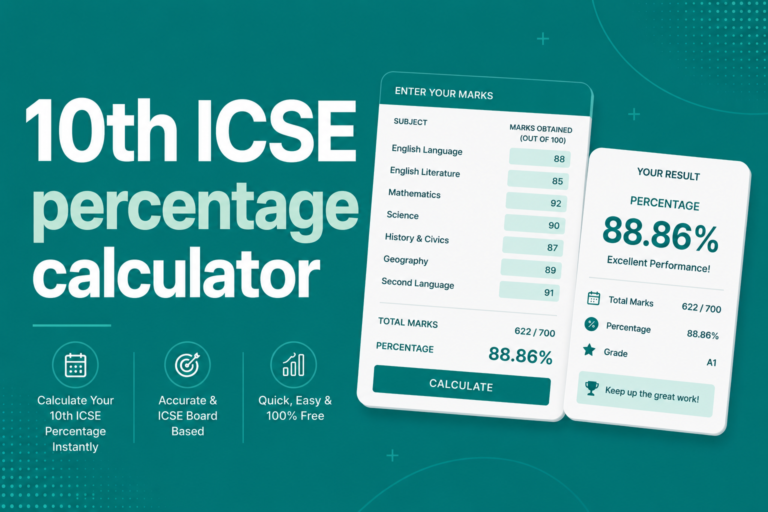 10th ICSE Percentage Calculator